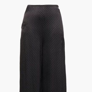 Ganni — Cameron polka-dot satin wide-leg pants